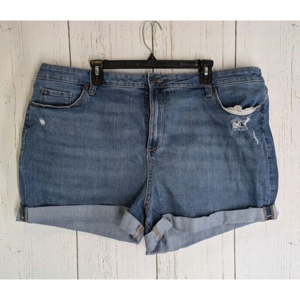 Sonoma Size 24W Blue Cotton Stretch Cuff Shorts Womens Summer‎